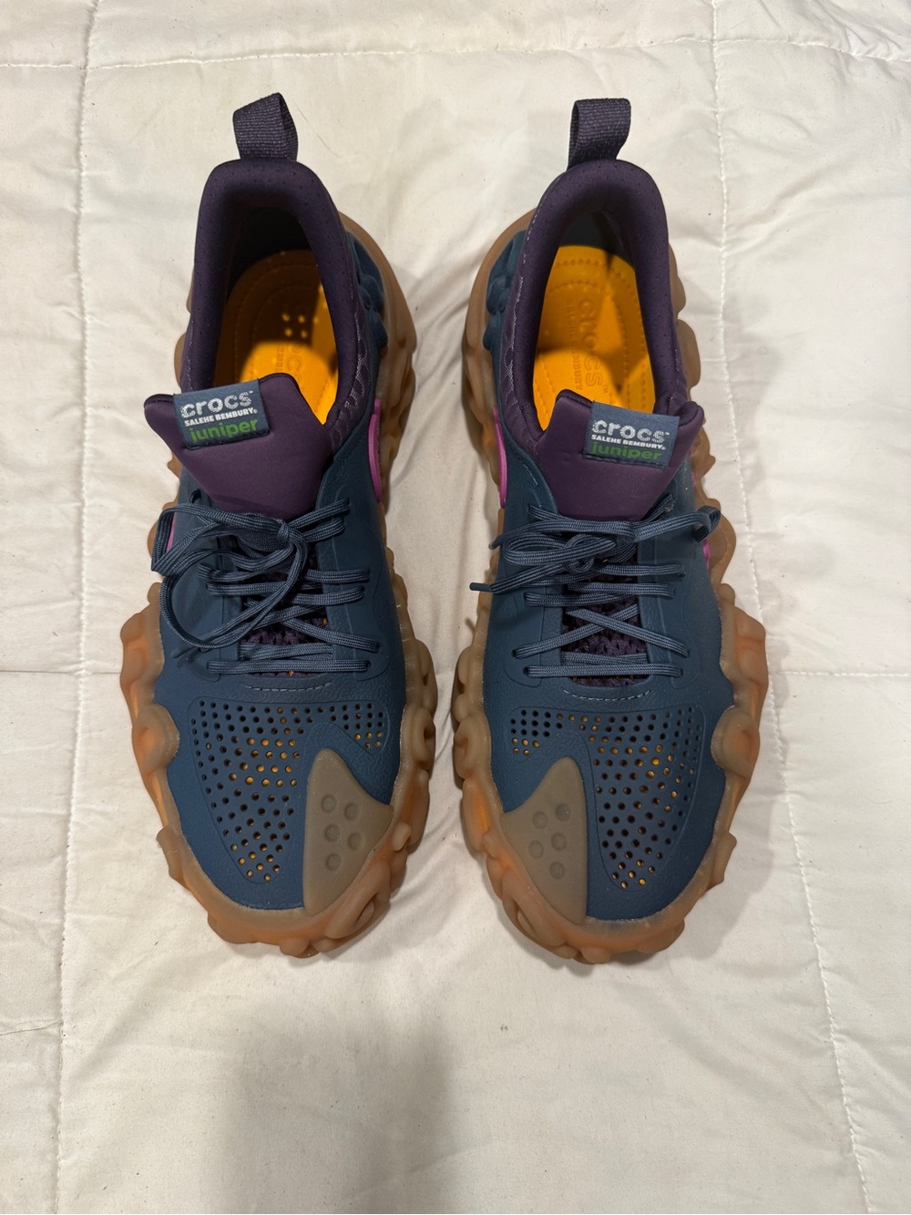 CROCS Navy, Purple & Orange Trail Sneakers